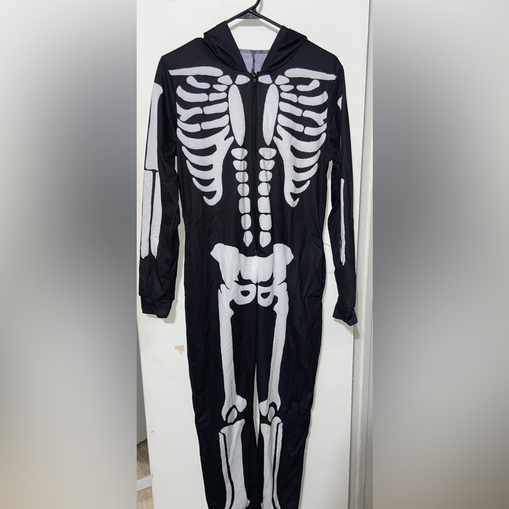 Skeleton onesie with hoodie